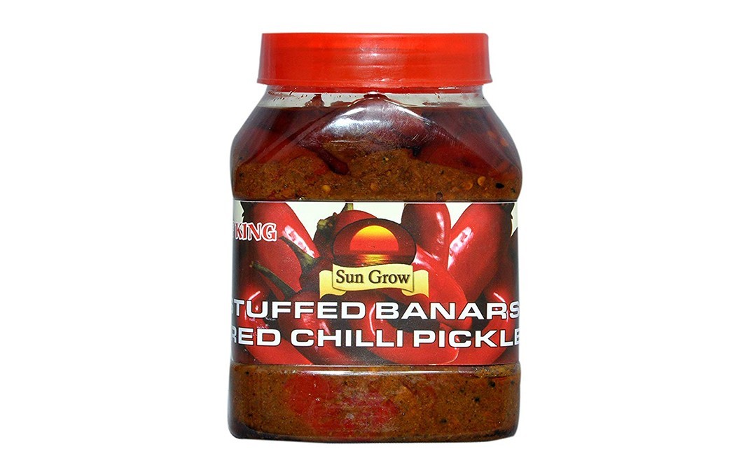 Sun Grow Stuffed Banarsi Red Chilli Pickle   Plastic Jar  1 kilogram